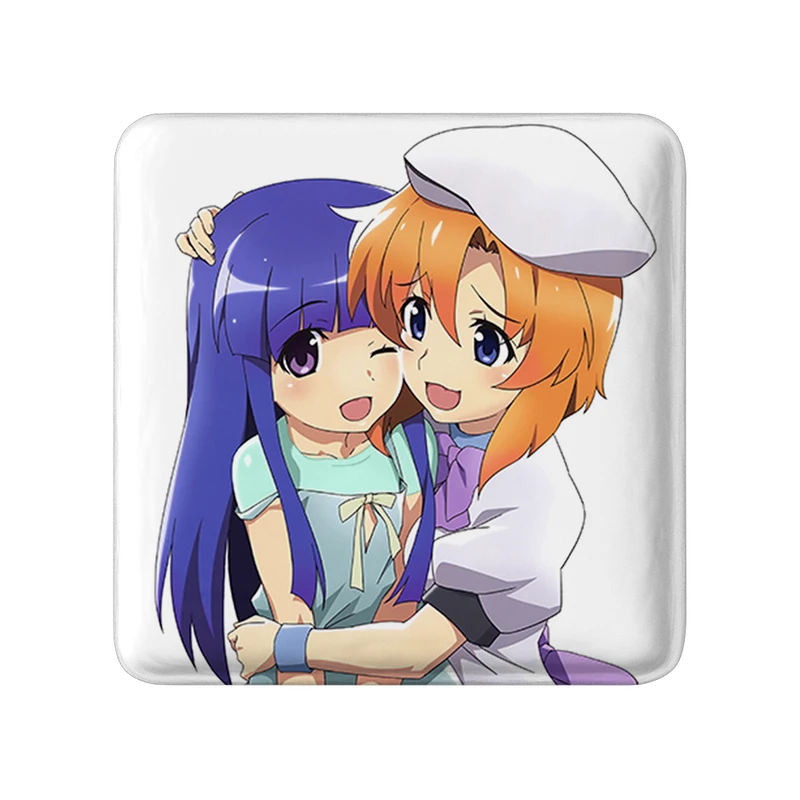 مگنت خندالو طرح رنا و ریکا انیمه هیگوراشی وقتی اشک می ریزد  مدل مربعی کد 18151