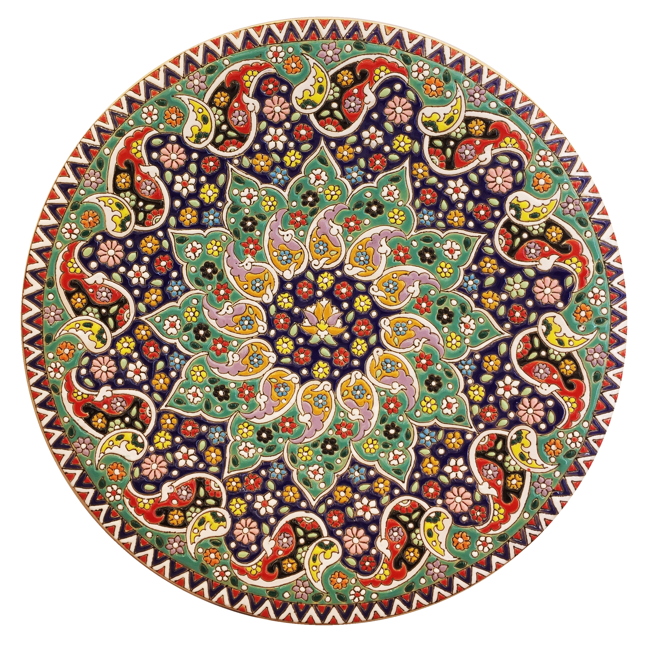 بشقاب میناکاری سفالی زمانیان کد ZMN30016