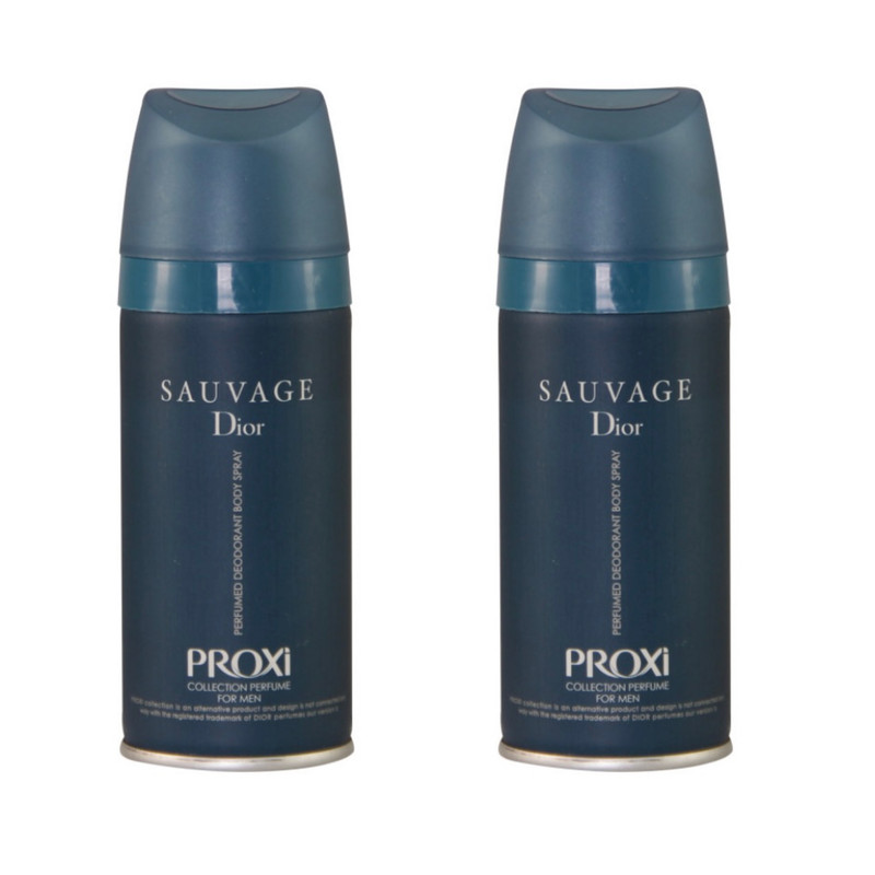 اسپری خوشبو کننده بدن مردانه پروکسی مدل SAUVAGE DIOR حجم 150 میلی لیتر مجموعه 2 عددی