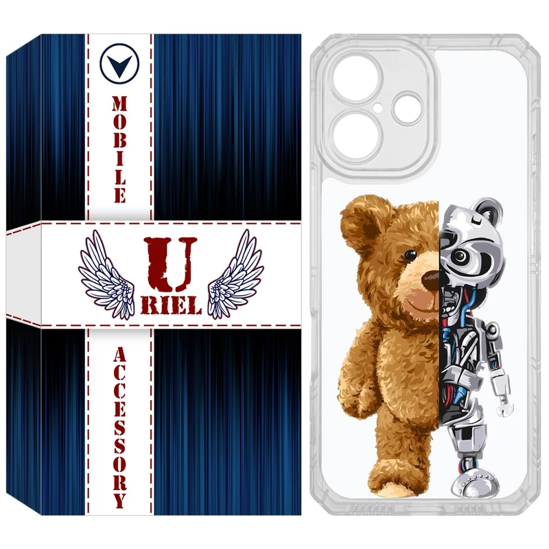 کاور یوریل مدل Clear کد 40 طرح خرس مناسب برای گوشی موبایل اپل iPhone 16