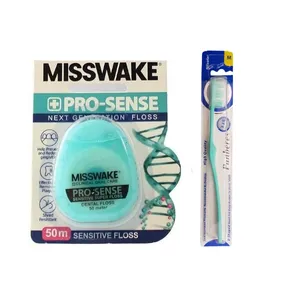 مسواک پنبه ریز مدل نیلوفر و نخ دندان میس ویک مجموعه 2 عددی