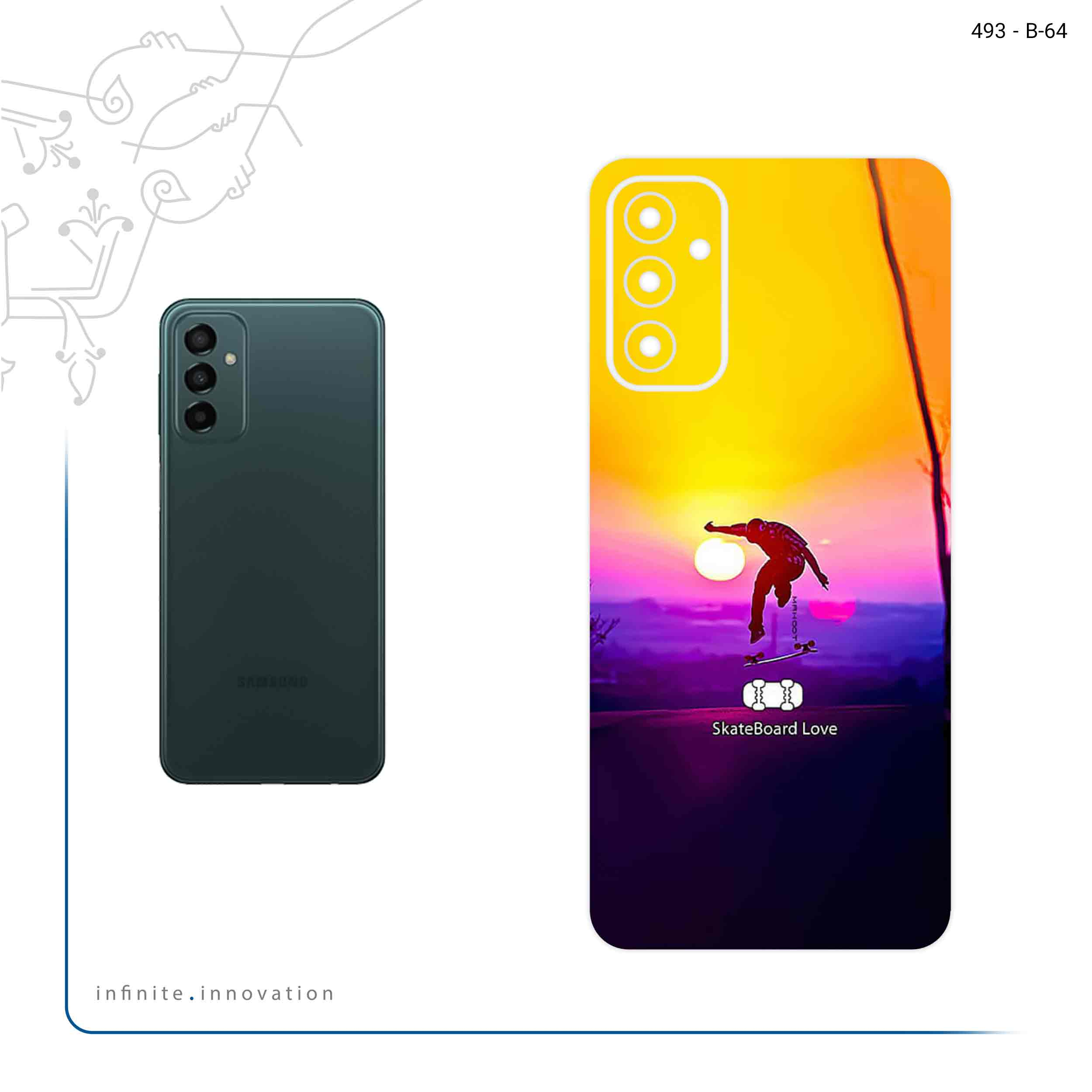 برچسب پوششی ماهوت مدل Skateboard مناسب برای گوشی موبایل سامسونگ Galaxy M23