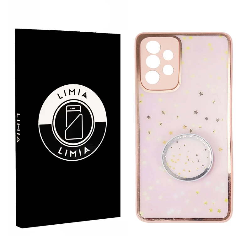 کاور لیمیا مدل فانتزی لنزدار پشت شیشه ای طرح ستاره کد 436 مناسب برای گوشی موبایل سامسونگ Galaxy A53 به همراه پاپ سوکت