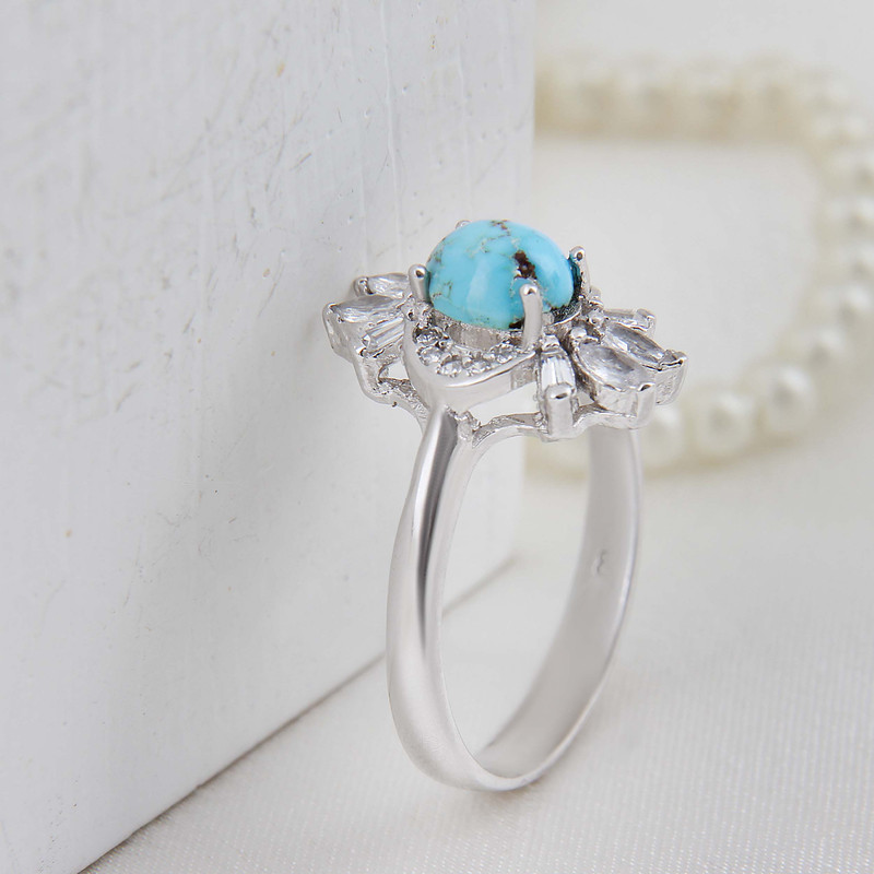 انگشتر نقره زنانه بازرگانی میلادی مدل فیروزه طبیعی نیشابور قالب جواهری روکش رادیوم کد AWR_1639 انگشتر نقره زنانه بازرگانی میلادی مدل فیروزه طبیعی نیشابور قالب جواهری روکش رادیوم کد AWR_1639