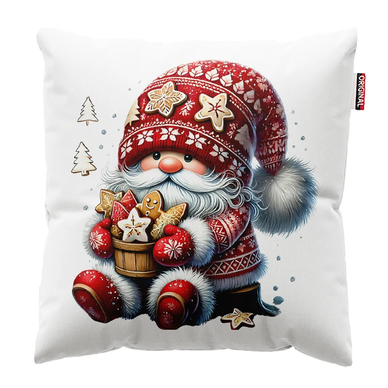 کوسن پاد آفرین مدل کریسمس بابانوئل گوزن آدم برفی کد PK402372 سایز 40*40 سانتی متر