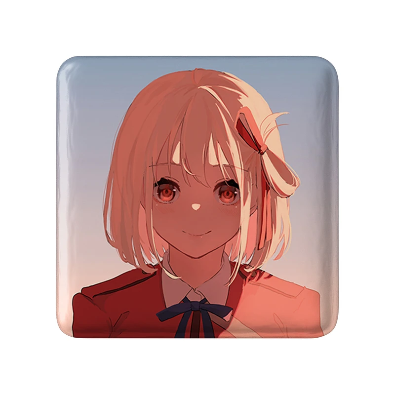 مگنت خندالو طرح چیساتو انیمه لیکوریس ریکویل Lycoris Recoil  مدل مربعی کد 22964