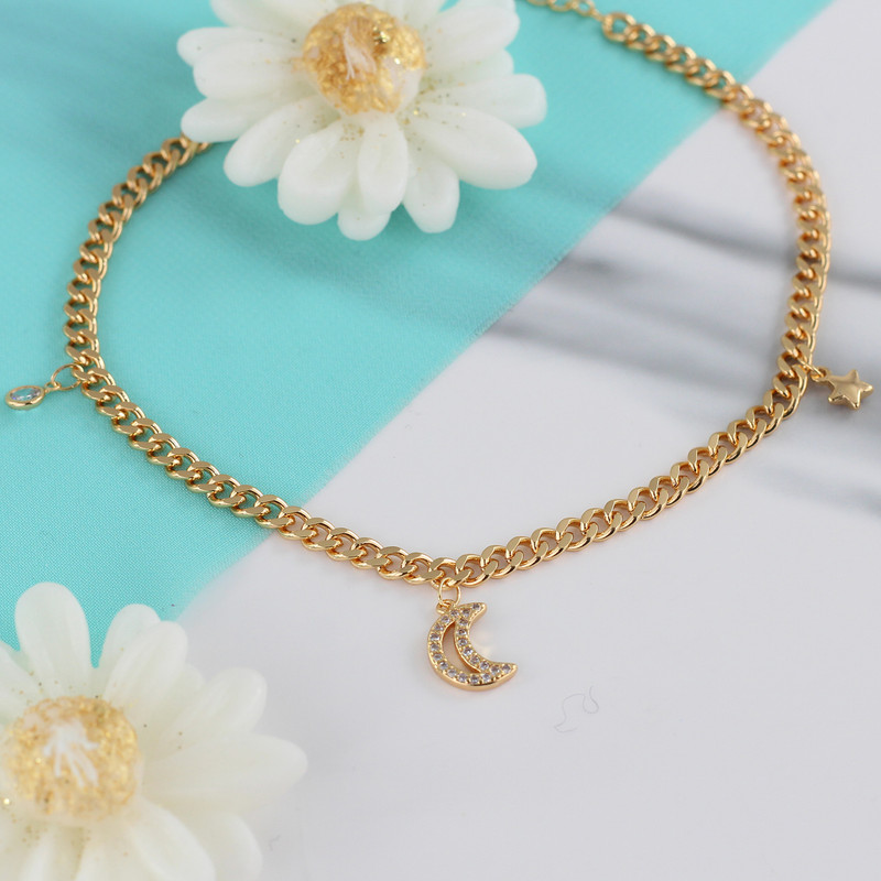 پابند زنانه وای اس ایکس مدل ماه و ستاره کد M147 پابند زنانه وای اس ایکس مدل ماه و ستاره کد M147