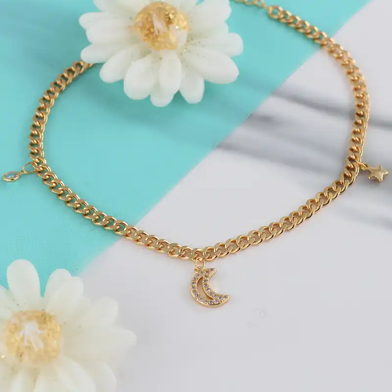 پابند زنانه وای اس ایکس مدل ماه و ستاره کد FF147