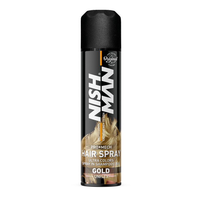 اسپری رنگ مو نیشمن مدل PRO MECH حجم 150 میلی لیتر رنگ طلایی اسپری رنگ مو نیشمن مدل PRO MECH حجم 150 میلی لیتر رنگ طلایی
