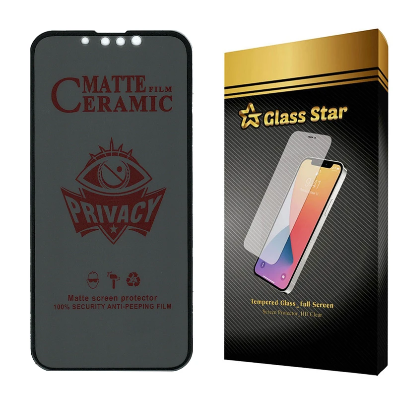 محافظ صفحه نمایش سرامیکی حریم شخصی گلس استار مدل PRCGA مناسب برای گوشی موبایل اپل iPhone 13 Pro