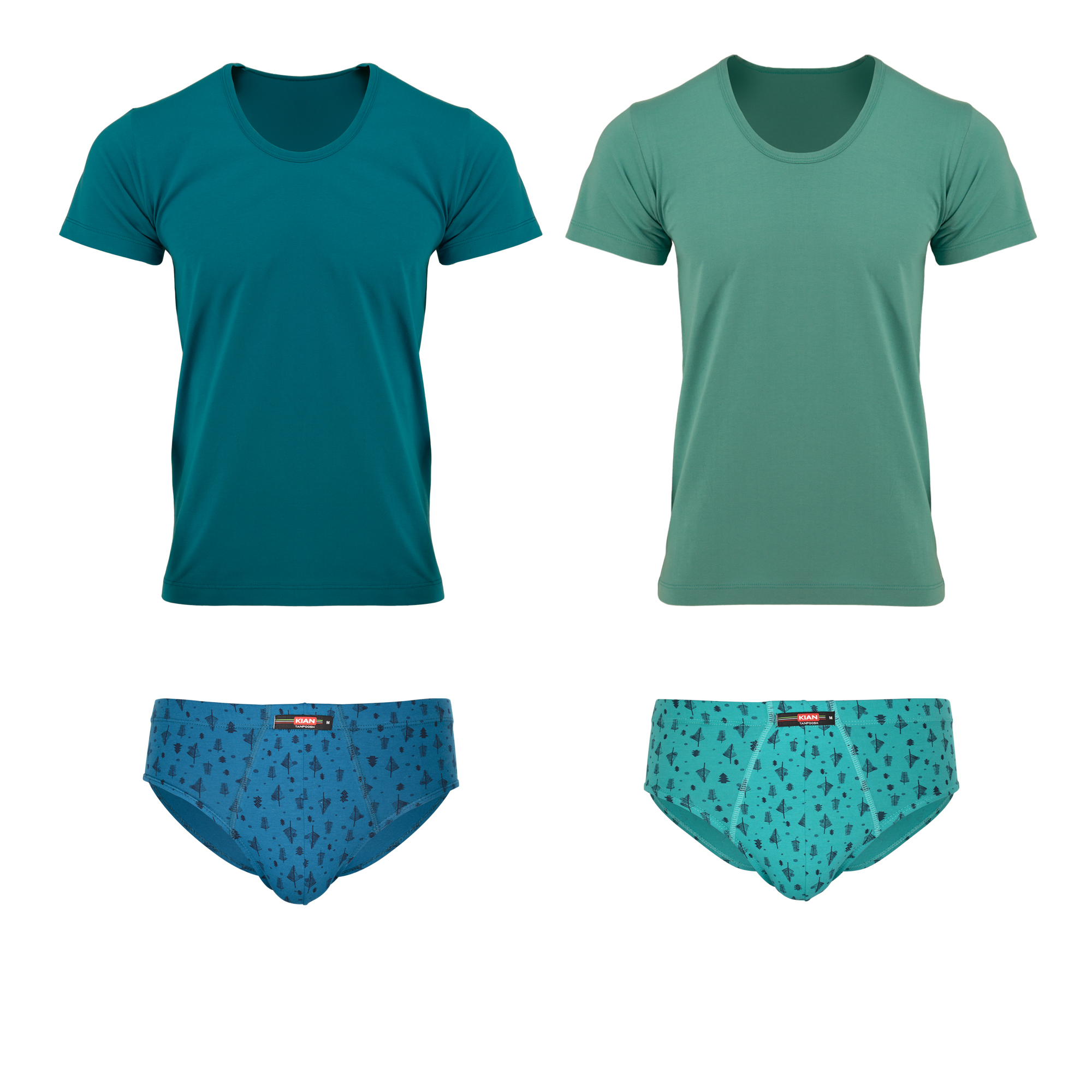 ست شورت و زیرپوش مردانه کیان تن پوش مدل 112808 مجموعه 2 عددی 