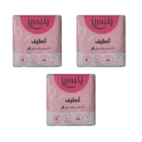 نوار بهداشتی نازک پنبه ریز مدل لایه سافت درای سایز L سه بسته 10 عددی