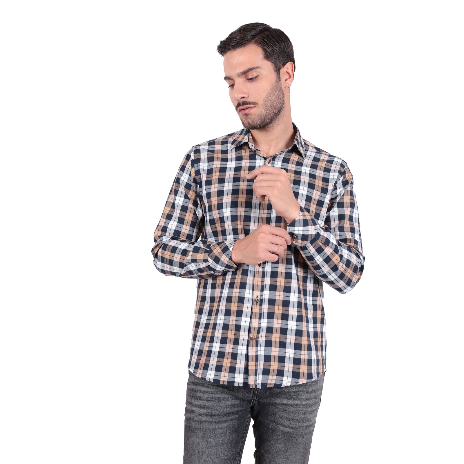 پیراهن آستین بلند مردانه پاتن جامه مدل 102721030201290 طرح چهارخانه -  - 8