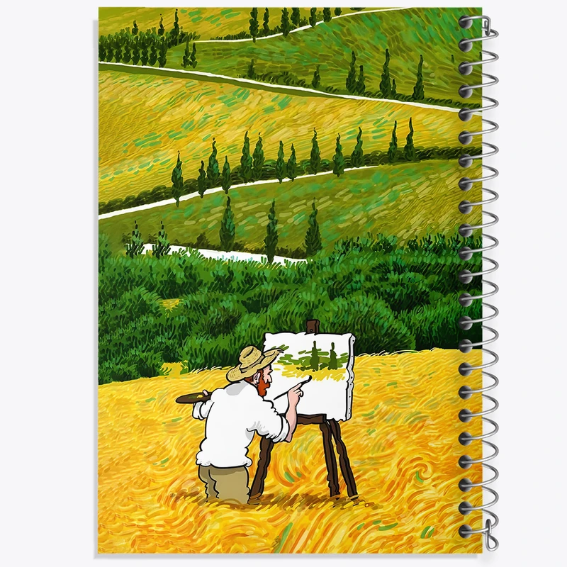 دفتر شطرنجی 50 برگ خندالو طرح ونسان ونگوگ کد F5067