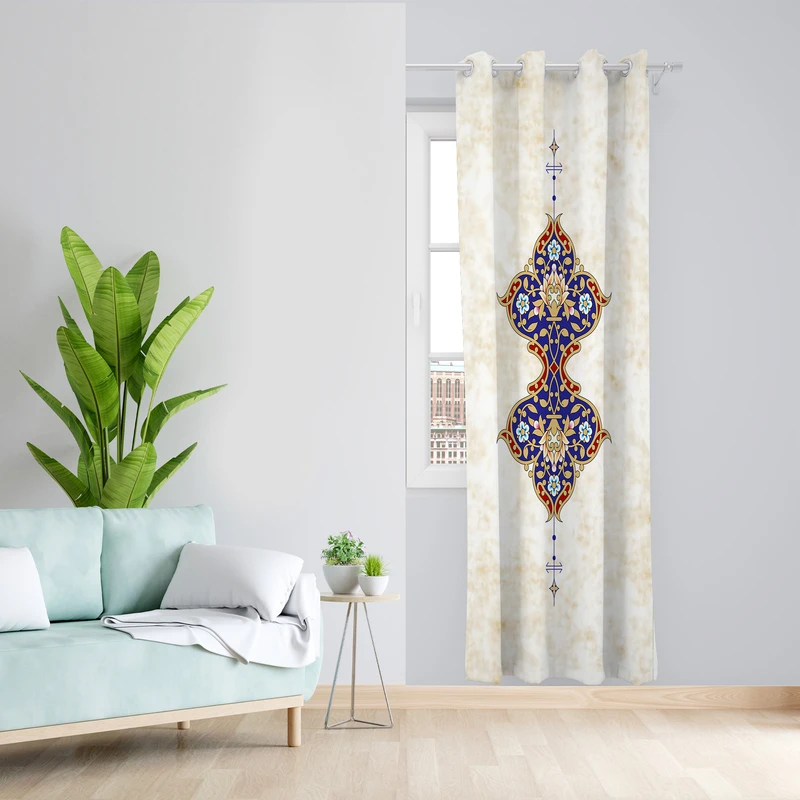 پرده طرح سنتی مدل مخمل پانچی کد 4153 z سایز 140x200 سانتی متر