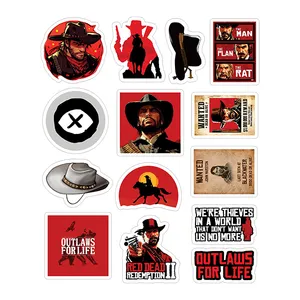 استیکر لپ تاپ توییجین و موییجین طرح red dead کد 01 مجموعه 14 عددی