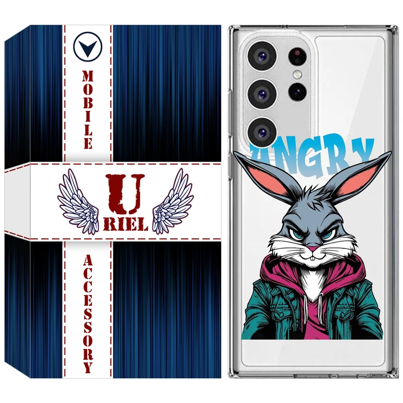 کاور یوریل مدل Clear کد 51 طرح خرگوش مناسب برای گوشی موبایل سامسونگ Galaxy S23 Ultra