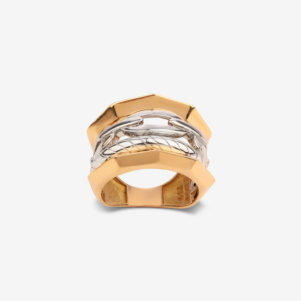 انگشتر طلا کم اجرت 18 عیار زنانه با طرح پورتوفینو گلدم مدل R344012 سایز 56