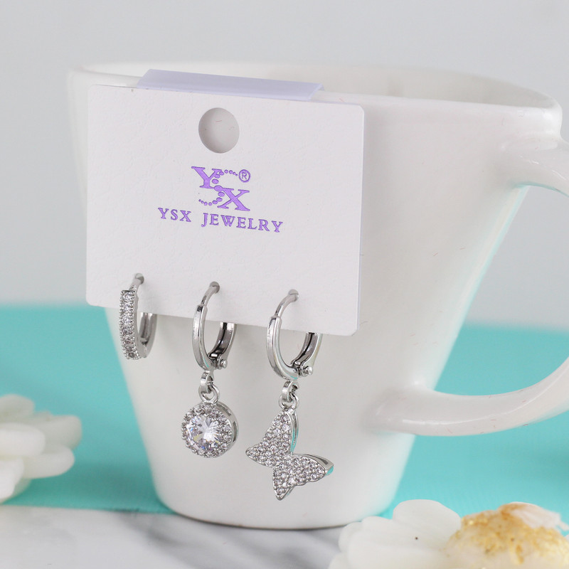 گوشواره زنانه وای اس ایکس مدل پروانه کد J676 بسته سه عددی گوشواره زنانه وای اس ایکس مدل پروانه کد J676 بسته سه عددی