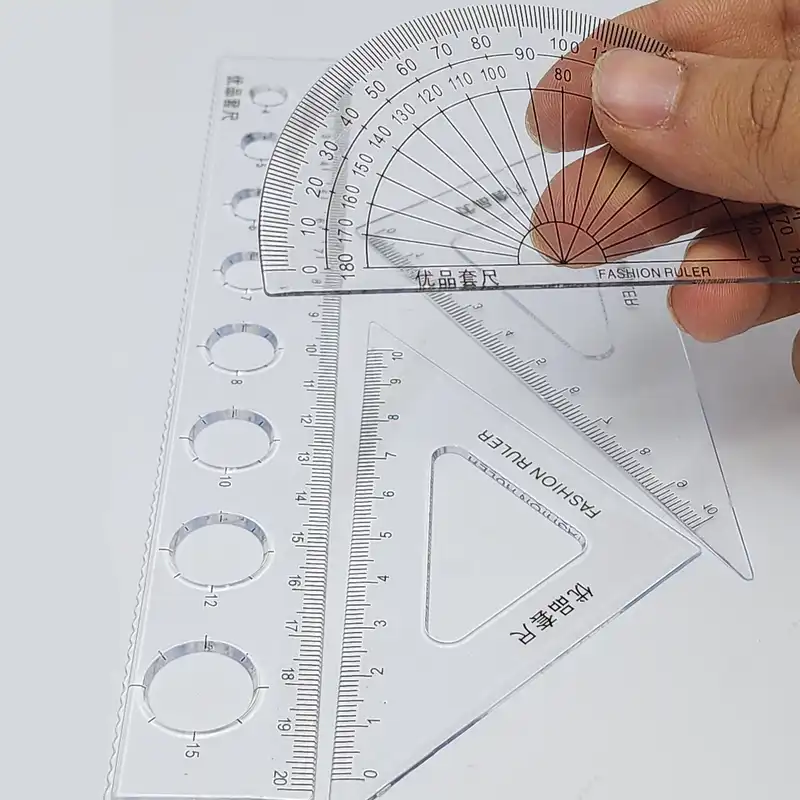 ست خط کش مدل دانش آموزی مجموعه 4 عددی