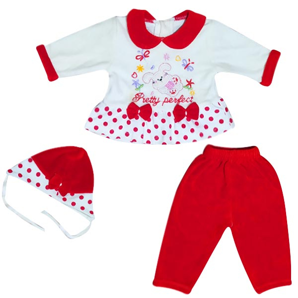  ست 3 تکه لباس نوزادی دخترانه مدل 56 کد Ge90