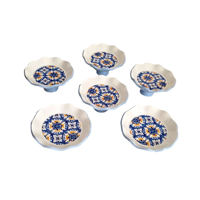 مجموعه ظروف هفت سین 6 پارچه مدل بلو