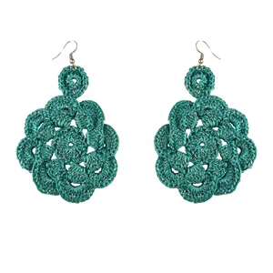 گوشواره دست دوز زنانه مدل قلاب بافی کد Gosh - 008