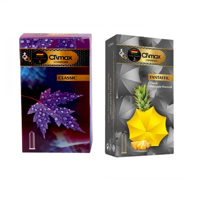 کاندوم کلایمکس مدل classic بسته 12 عددی به همراه کاندوم کلایمکس مدل FANTASTIC بسته 12 عددی