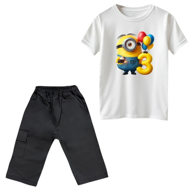 ست تی‌شرت و شلوارک پسرانه مدل مینیون کد 14