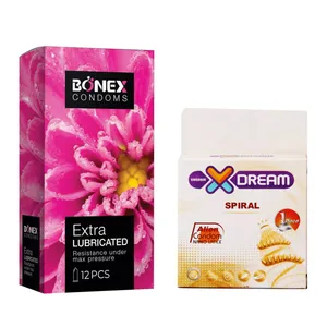 کاندوم بونکس مدل Extra Lubricated بسته 12 عددی به همراه کاندوم ایکس دریم مدل Spiral