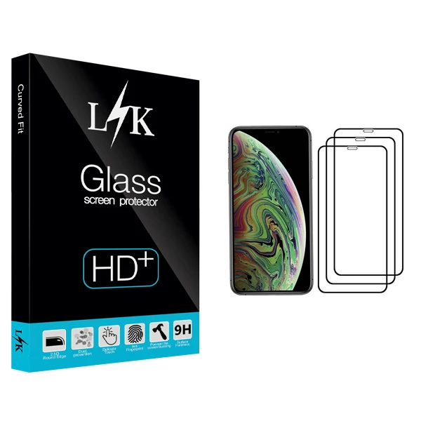 محافظ صفحه نمایش ال کی مدل +HD مناسب برای گوشی موبایل اپل iPhone XS بسته سه عددی