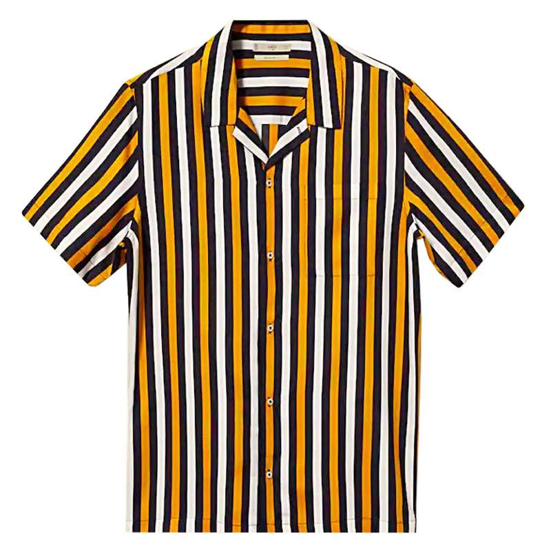 پیراهن آستین کوتاه مردانه مانگو مدل Striped flowy