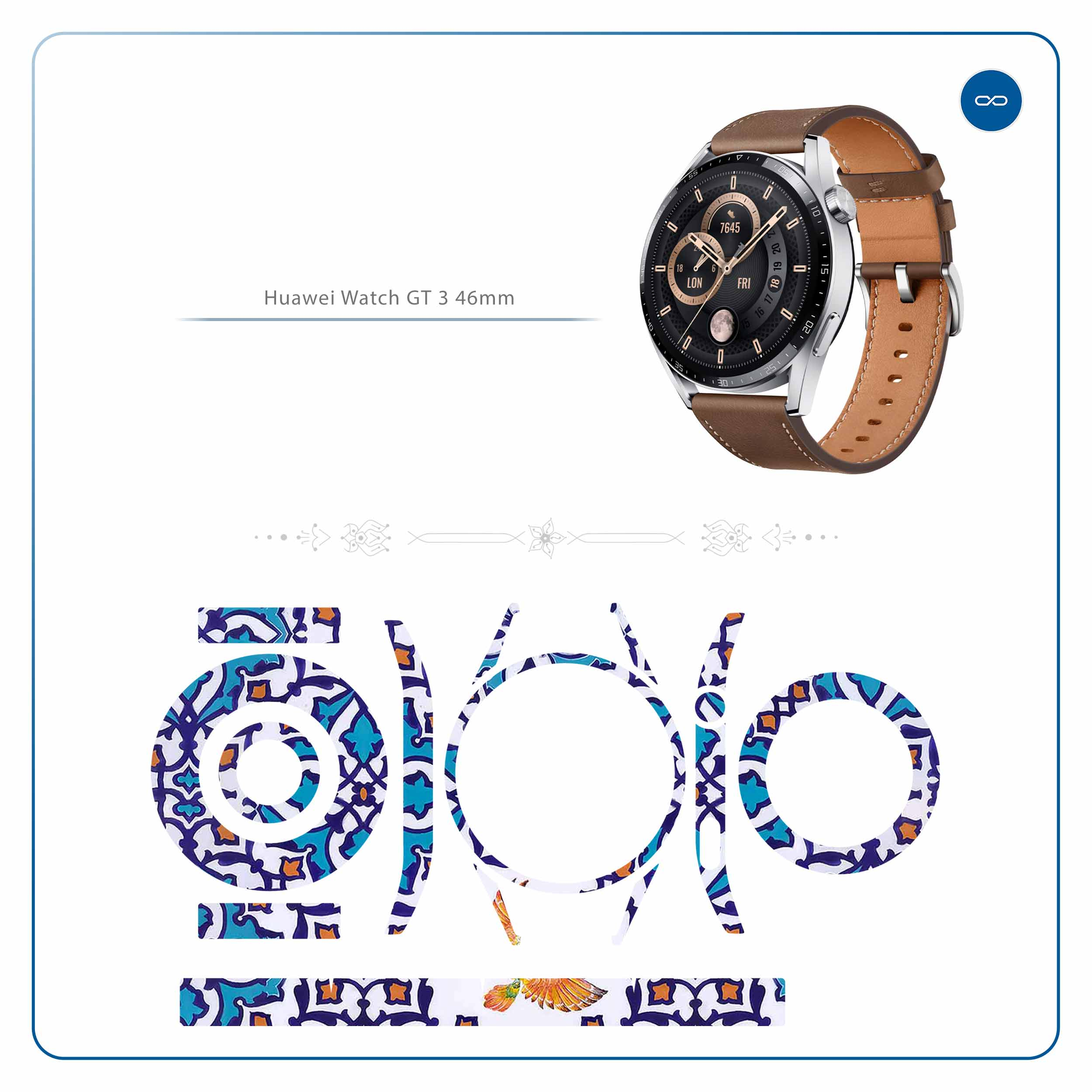 برچسب ماهوت طرح Homa-Tile مناسب برای ساعت هوشمند هوآوی Watch GT 3 46mm