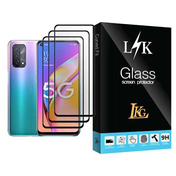 محافظ صفحه نمایش ال کا جی مدل LK Glass MIX003 مناسب برای گوشی موبایل اوپو A93 5G بسته سه عددی