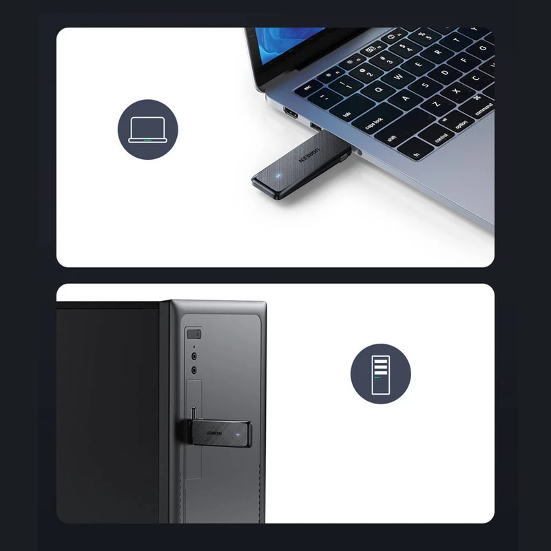 عکس شماره 7 : کارت شبکه بی سیم usb یوگرین مدل cm492-50340