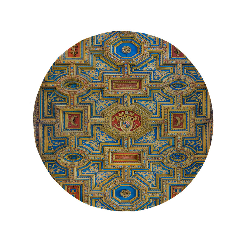 پادری مدل دایره طرح کلاسیک کد 5821 سایز 90 × 90 سانتی متر 