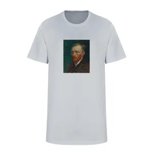 تی شرت آستین کوتاه زنانه مدل ونگوگ کد L328 رنگ طوسی