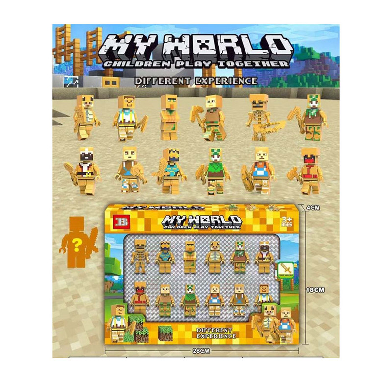 اکشن فیگور مدل لگویی ماین کرفت کد 33102 مجموعه 12 عددی