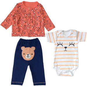 ست 3 تکه لباس نوزادی مدل خرس کد 3498
