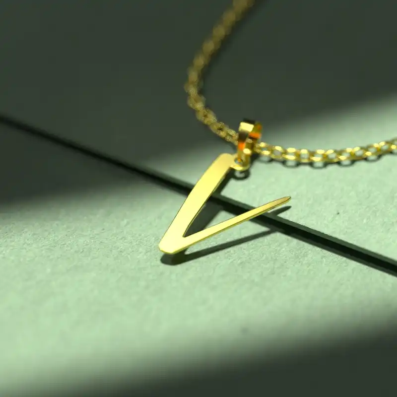 گردنبند طلا 18 عیار زنانه مدوپد مدل حرف V کد H3-1-1202