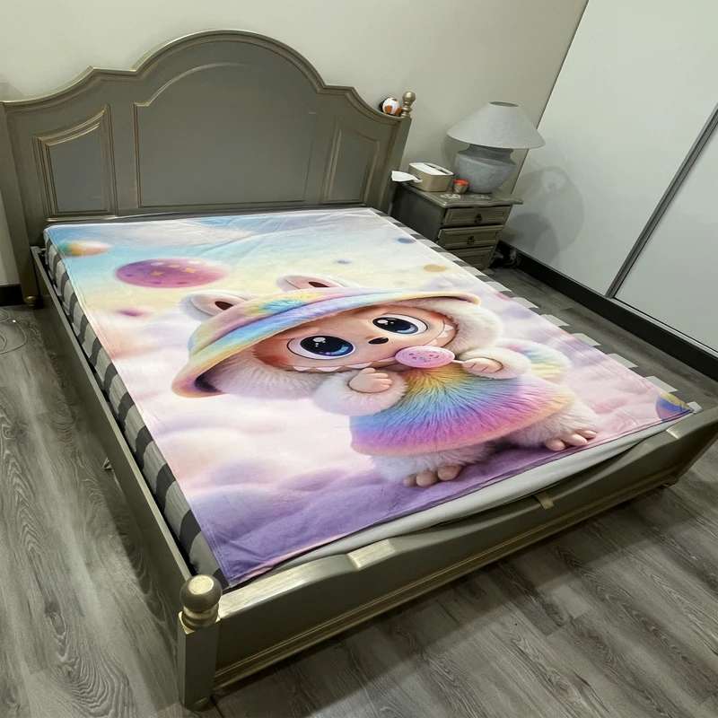 پتو مسافرتی 1 نفر مدل لبوبو کد 71 سایز 200x155 سانتی‌متر