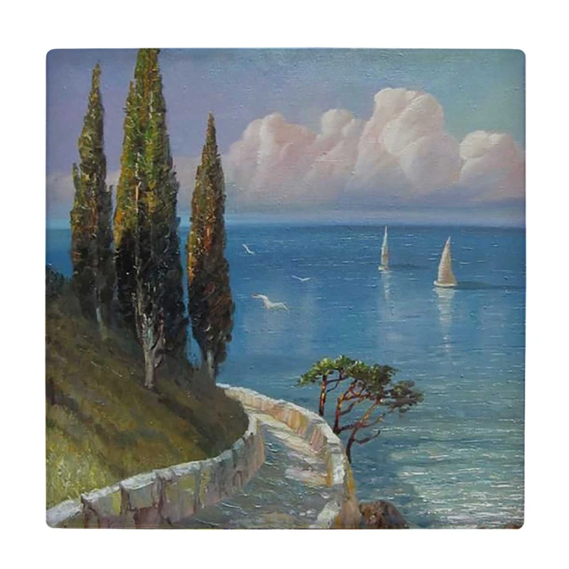  زیر لیوانی  طرح منظره مدیترانه ای کد    6198077_5584