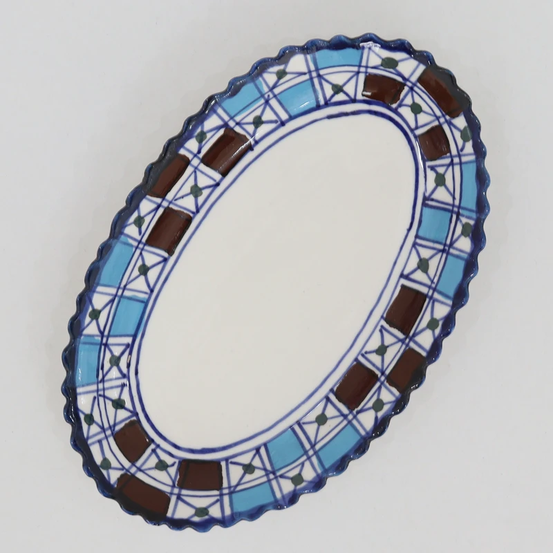 ظرف کره و پنیر چینی ميبد مرواريد مدل شطرنجي کد PAN-LI