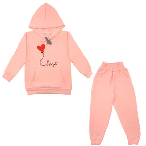 ست هودی و شلوار دخترانه مدل قلب A123