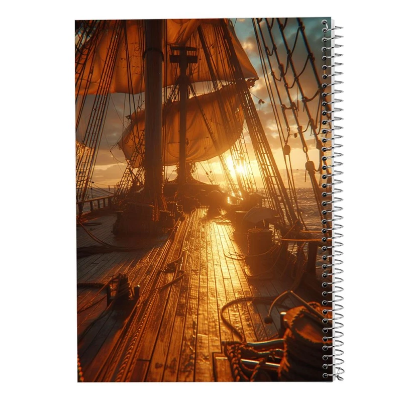 دفتر ژورنال نویسی 50 برگ مدوپد مدل نقطه ای طرح کشتی کد DF15124