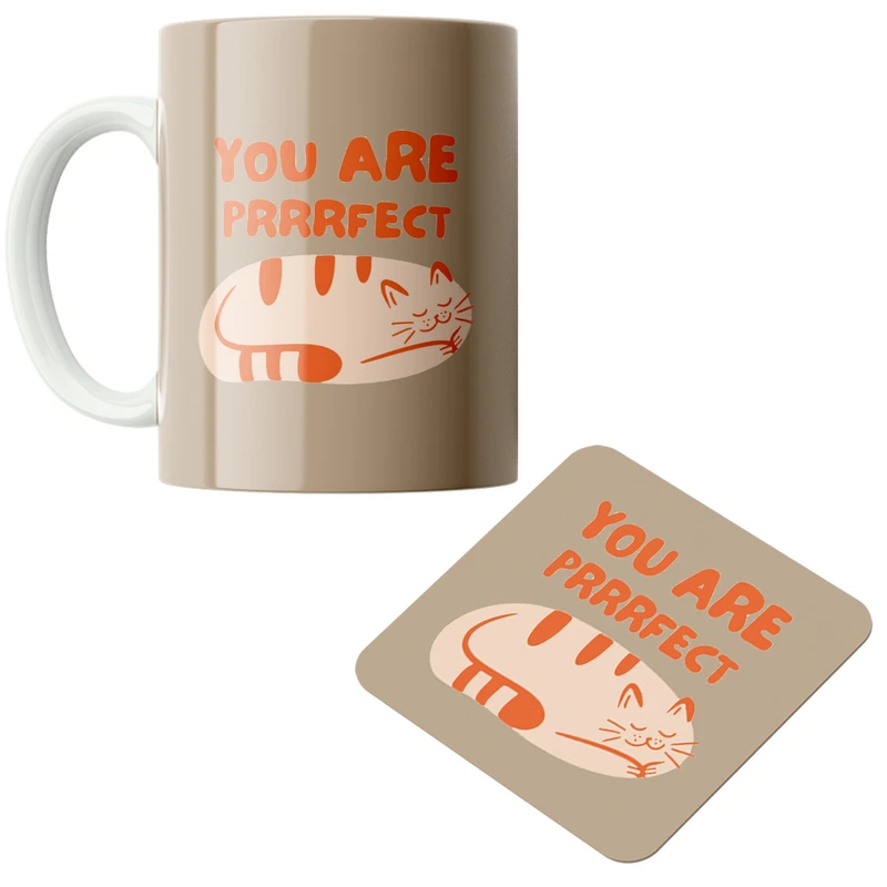 ماگ پاد آفرین مدل تو عالی هستی کد DKC284 به همراه زیر لیوانی