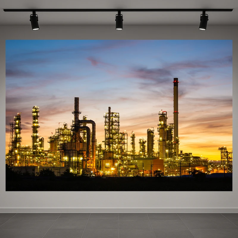 تابلو بوم طرح مخمل صنعت و انرژی مدل پالایشگاه روشن کد AR3059486