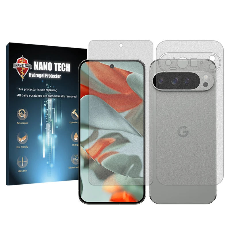 محافظ صفحه نمایش مات نانو تک مناسب برای گوشی موبایل گوگل Pixel 9 Pro XL به همراه محافظ پشت گوشی