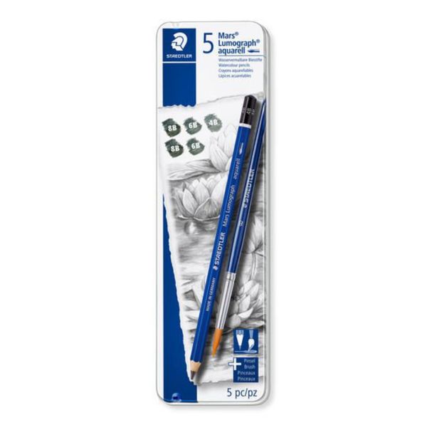 مداد طراحی استدلر کد 4007817038871 به همراه قلم مو مجموعه 5 عددی