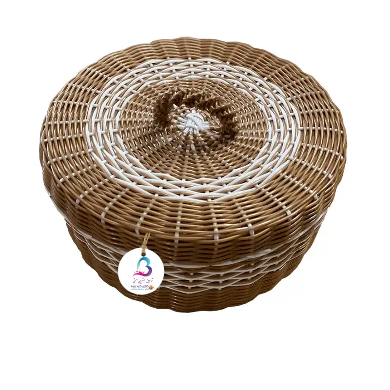 سبد نان و سبزی حصیر بافی کلبه بلوط مدل مینو کد 02